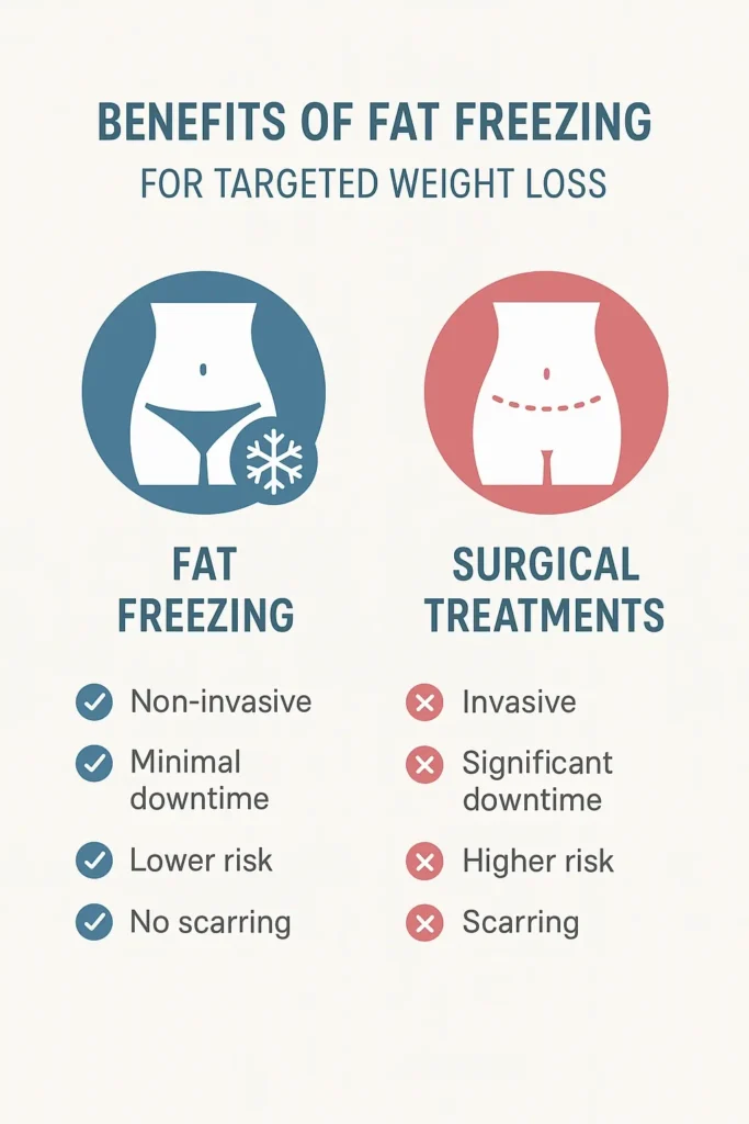 graphic showing the benefits of fat freezing Hastings