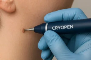 Person receiving skin tag removal Hastings