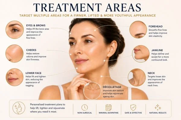 Areas of treatment for the ultimate lift tighten treatment Hastings